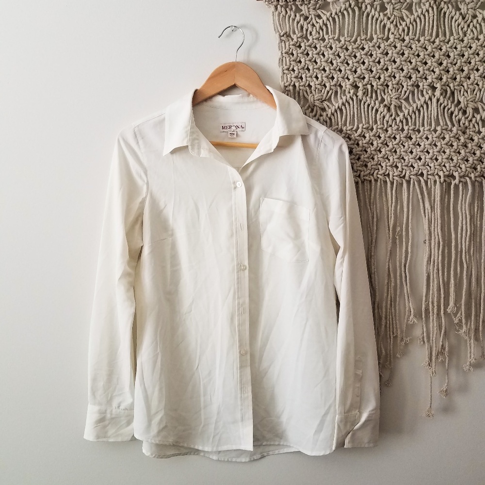 Merona Sheer White Chiffon Blouse